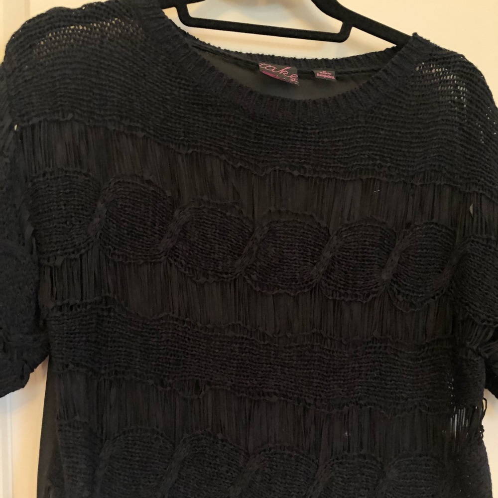 Black short sleeve top